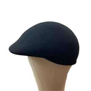 Vintage Country Gentlemen Mens Large Wool Driving Hat Newsboy Cabbie Cap Black